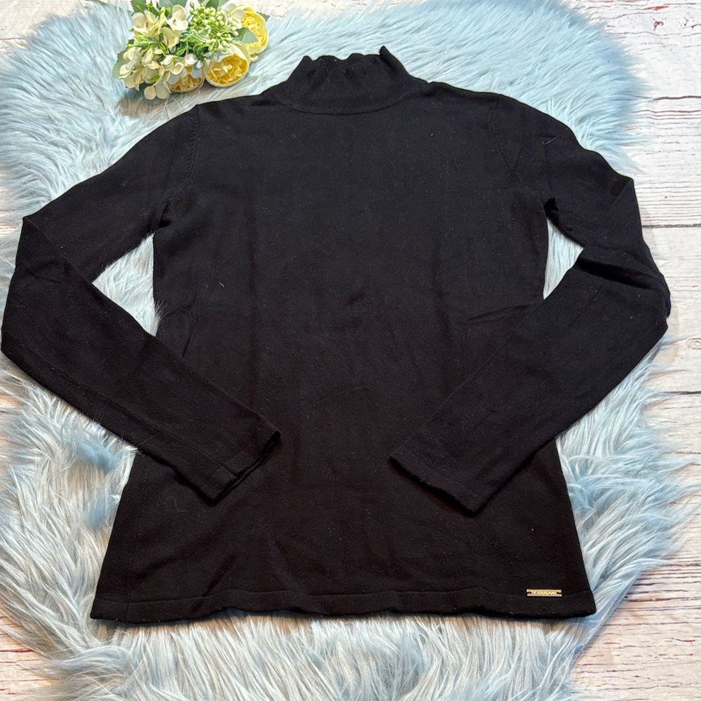 T Tahari Black Mock Neck Long Sleeve Sweater sz XXS